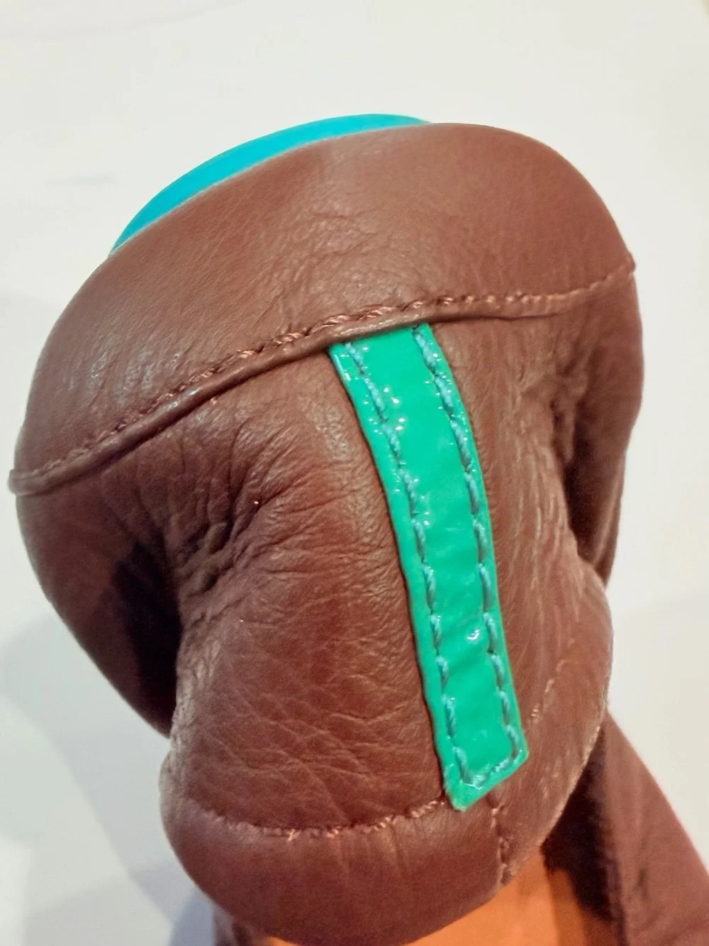 Tieks Kids Brown Leather Ballet Flats with Teal Pull Tab